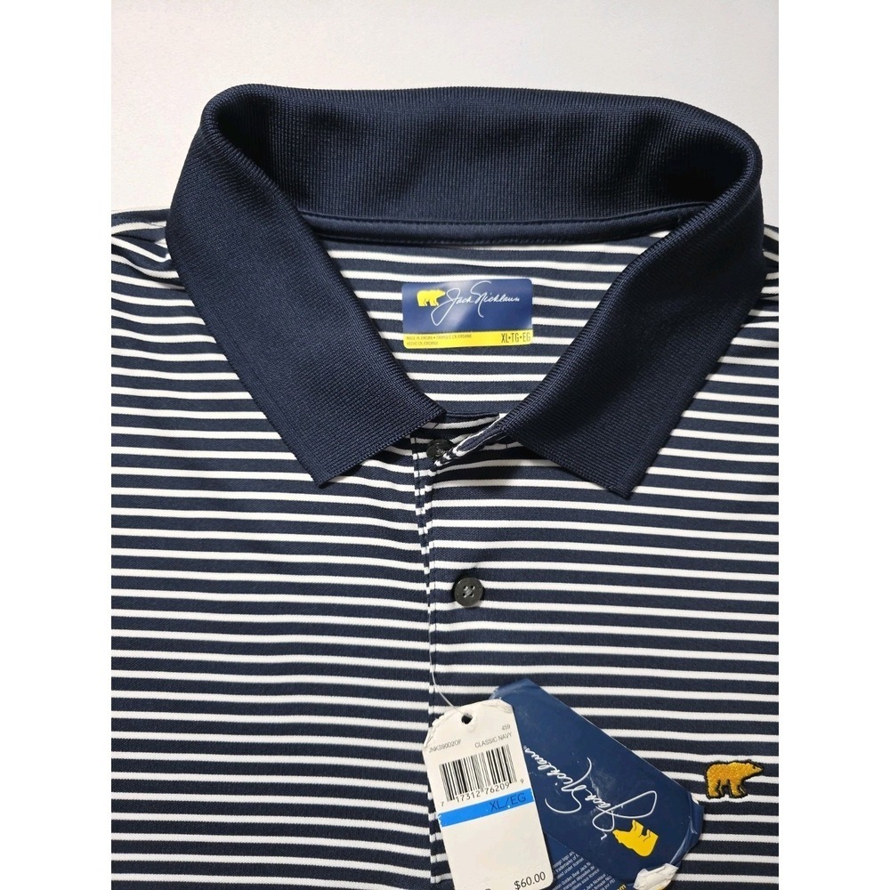 Original Penguin Polo Shirt XL Navy Stripe Golf Classic MSRP $60 NWT - Picture 7 of 8